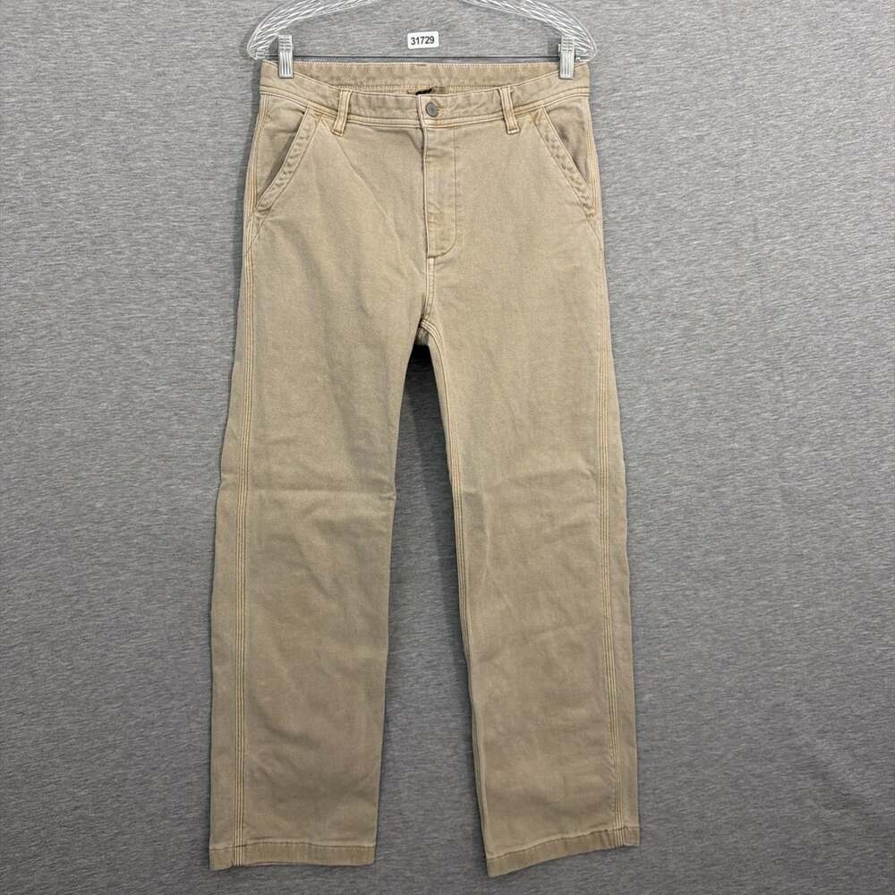 Faherty Women's 27 Beige Sunwashed Canvas Dockside Straight Pant